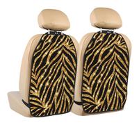 Poadnly Gold Zebra Animal Print,2 Pack Car Seat Kick Mats Back Seat Protector Durable Back Seat Organiser