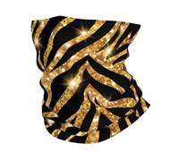 Poadnly Gold Zebra Animal Print, Bandana Neck Gaiter Soft Face Cover Neck Warmer Tube Half Face Mask