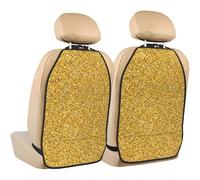 Poadnly Golden Glitter Texture,2 Pack Car Seat Kick Mats Back Seat Protector Durable Back Seat Organiser