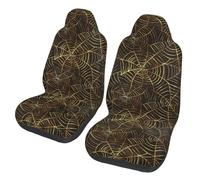 Poadnly Golden Spider Web Pattern,Car Seat Cover Front Seat Covers/Protectors For Car 2pcs