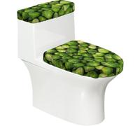 Poadnly Green Brussel Sprout Print,Toilet Lid Covers Reusable Set of 2 Tank Lid Covers, Dust Splash Resistant for Bathroom Decor
