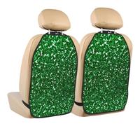 Poadnly Green Sequin Sparkle,2 Pack Car Seat Kick Mats Back Seat Protector Durable Back Seat Organiser