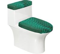 Poadnly Green Snake Skin,Toilet Lid Covers Reusable Set of 2 Tank Lid Covers, Dust Splash Resistant for Bathroom Decor