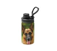 Poadnly Happy German Shepherd Printed,12 Oz Insulated Water Bottle Stainless Steel Coffee Mug Vacuum Tumbler Water Flask