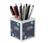 Poadnly Hippo Animal, Pen Pot Pencil Holder for Office Home School, Compact Desk Organiser for Office Stationery