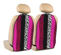 Poadnly Hot Pink Leopard And Zebra Animal Print,2 Pack Car Seat Kick Mats Back Seat Protector Durable Back Seat Organiser