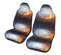 Poadnly Ice And Fire Volleyball,Car Seat Cover Front Seat Covers/Protectors For Car 2pcs
