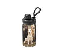 Poadnly Labrador Retrievers Dogs Black Golden White Brown,12 Oz Insulated Water Bottle Stainless Steel Coffee Mug Vacuum Tumbler Water Flask