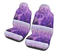 Poadnly Lavender Flower Purple Landscape Scenery,Car Seat Cover Front Seat Covers/Protectors For Car 2pcs