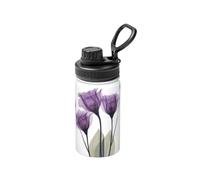 Poadnly Lavender Purple Hope Flowers,12 Oz Insulated Water Bottle Stainless Steel Coffee Mug Vacuum Tumbler Water Flask