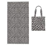 Poadnly Leopard Animal Print, 2 in 1 Packable Towel Bag, Beach Towels with Tote Bag for Travel Holiday Camping