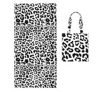Poadnly Leopard Print Animals The Arts, 2 in 1 Packable Towel Bag, Beach Towels with Tote Bag for Travel Holiday Camping