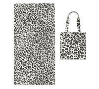 Poadnly Leopard Print Print, 2 in 1 Packable Towel Bag, Beach Towels with Tote Bag for Travel Holiday Camping