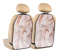 Poadnly Liquid Abstract Marble With Rose Gold Glitter Splatter Texture,2 Pack Car Seat Kick Mats Back Seat Protector Durable Back Seat Organiser