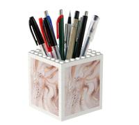 Poadnly Liquid Abstract Marble With Rose Gold Glitter Splatter Texture, Pen Pot Pencil Holder for Office Home School, Compact Desk Organiser for Office Stationery