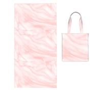 Poadnly Marble Pattern White And Pink Marble, 2 in 1 Packable Towel Bag, Beach Towels with Tote Bag for Travel Holiday Camping