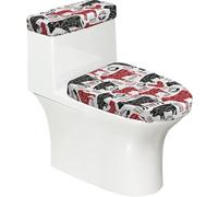 Poadnly Meat Cuts Diagrams Butcher Shop,Toilet Lid Covers Reusable Set of 2 Tank Lid Covers, Dust Splash Resistant for Bathroom Decor