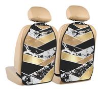 Poadnly Modern Gold Black White Glitter Marble Geometric Art,2 Pack Car Seat Kick Mats Back Seat Protector Durable Back Seat Organiser