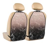 Poadnly Modern Rose Gold Black Marble Pink Glitter,2 Pack Car Seat Kick Mats Back Seat Protector Durable Back Seat Organiser