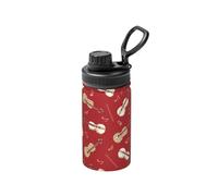 Poadnly Music Violin Red Note,12 Oz Insulated Water Bottle Stainless Steel Coffee Mug Vacuum Tumbler Water Flask