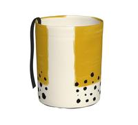 Poadnly Mustard Yellow And Black Printed,Car Trash Can Hanging Car Garbage Can Water-Resistant Car Trash Bin for Camping Travel