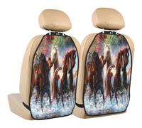 Poadnly Native American Indians Horses,2 Pack Car Seat Kick Mats Back Seat Protector Durable Back Seat Organiser