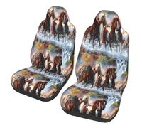 Poadnly Native American Indians Horses,Car Seat Cover Front Seat Covers/Protectors For Car 2pcs
