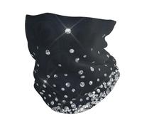 Poadnly Neck Gaiter Soft Face Cover Neck Warmer Tube Half Face Mask Scarf Balaclava,Black Silver Glitter Diamond Sparkly