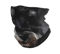 Poadnly Neck Gaiter Soft Face Cover Neck Warmer Tube Half Face Mask Scarf Balaclava,Schnauzer Portrait Dark Grey