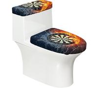 Poadnly New Dart Board,Toilet Lid Covers Reusable Set of 2 Tank Lid Covers, Dust Splash Resistant for Bathroom Decor