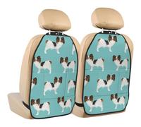 Poadnly Papillon Dogs Cute Toy Spaniel Dog,2 Pack Car Seat Kick Mats Back Seat Protector Durable Back Seat Organiser