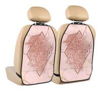 Poadnly Pink Gold Glitter With A Brownish Red Rhombus,2 Pack Car Seat Kick Mats Back Seat Protector Durable Back Seat Organiser