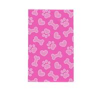 Poadnly Pink Pet Dog Footprint Bone Heart,Waffle Tea Towels Kitchen Drying Dish Towels Absorbent Dish Cloth 41 x 66 cm