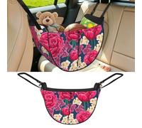 Poadnly Pink-Red Rose Texture, Car Seat Organiser, Drawstring Multi-Purpose Storage Bag for Camping Shopping Travel
