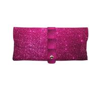 Poadnly Pink Sparkly Glitter, Portable Eyewear Case Soft Eyeglasses Bag Anti-Scratch Spectacles Sleeve Pu Leather Sunglasses Case