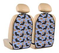 Poadnly Pizza Food Dachshund Dog Cute,2 Pack Car Seat Kick Mats Back Seat Protector Durable Back Seat Organiser