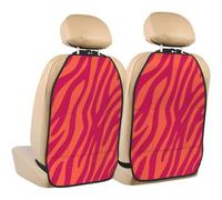 Poadnly Pretty Pink Orange Animal Print Zebra Leopard,2 Pack Car Seat Kick Mats Back Seat Protector Durable Back Seat Organiser