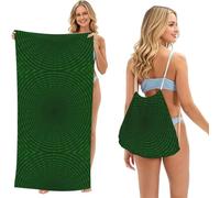 Poadnly Programmer Binary Circular Code, 2 in 1 Packable Towel Bag, Beach Towels with Drawstring Backpack for Travel Holiday Camping