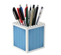Poadnly Programmer Blue Binary Computer Code, Pen Pot Pencil Holder for Office Home School, Compact Desk Organiser for Office Stationery