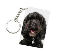 Poadnly Puppy Black Cockapoo, Rectangular Acrylic Keychain, Keyring Key Chain Ring Holder Organizer 1 pc