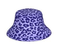 Poadnly Purple Leopard Print Skin Fur, Adult Bucket Hat Sun Hat Night Reflective Running Cap Fisherman Hats