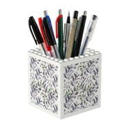 Poadnly Purple Sage Green Leaves Greenery, Pen Pot Pencil Holder for Office Home School, Compact Desk Organiser for Office Stationery