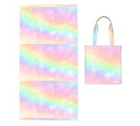 Poadnly Rainbow Color Pattern, 2 in 1 Packable Towel Bag, Beach Towels with Tote Bag for Travel Holiday Camping