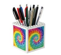 Poadnly Rainbow Tie Dye Print, Pen Pot Pencil Holder for Office Home School, Compact Desk Organiser for Office Stationery