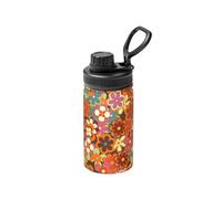 Poadnly Retro 70S Colorful Floral Printed,12 Oz Insulated Water Bottle Stainless Steel Coffee Mug Vacuum Tumbler Water Flask