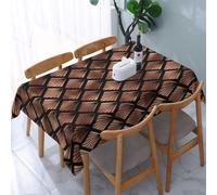 Poadnly Rose Gold Art Deco Fans On Black, Tablecloth Waterproof Dust-Proof Tabletop Wrinkle Resistant Table Cover - 137 x 183 cm