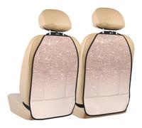 Poadnly Rose Gold Faux Glitter Pink Ombre Block,2 Pack Car Seat Kick Mats Back Seat Protector Durable Back Seat Organiser