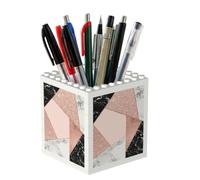 Poadnly Rose Gold Glitter Black White Marble Geometric, Pen Pot Pencil Holder for Office Home School, Compact Desk Organiser for Office Stationery
