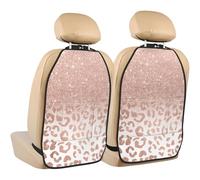 Poadnly Rose Gold Glitter Printed,2 Pack Car Seat Kick Mats Back Seat Protector Durable Back Seat Organiser