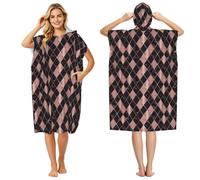 Poadnly Rose Gold Marble Pink Black Geometric, Adult Hooded Beach Towel 90 x 110 cm,Changing Bath Robe, Surf Poncho Towel For Women Men